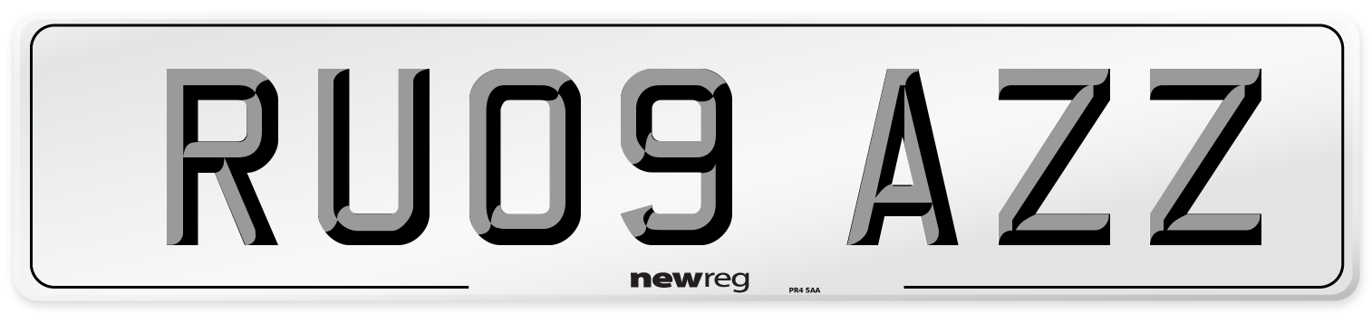 RU09 AZZ Number Plate from New Reg